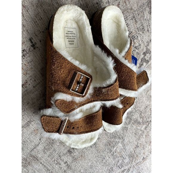 New Birckenstock Arizona Shearling Suede Leather womens sz euro 38 - Narrow - Picture 8 of 9
